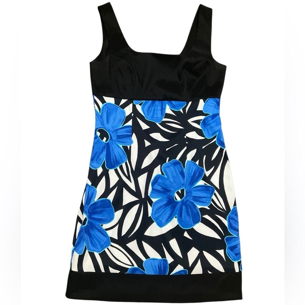 Dressbarn Women’s Dress Black and Blue Floral Mini Dress Size 6